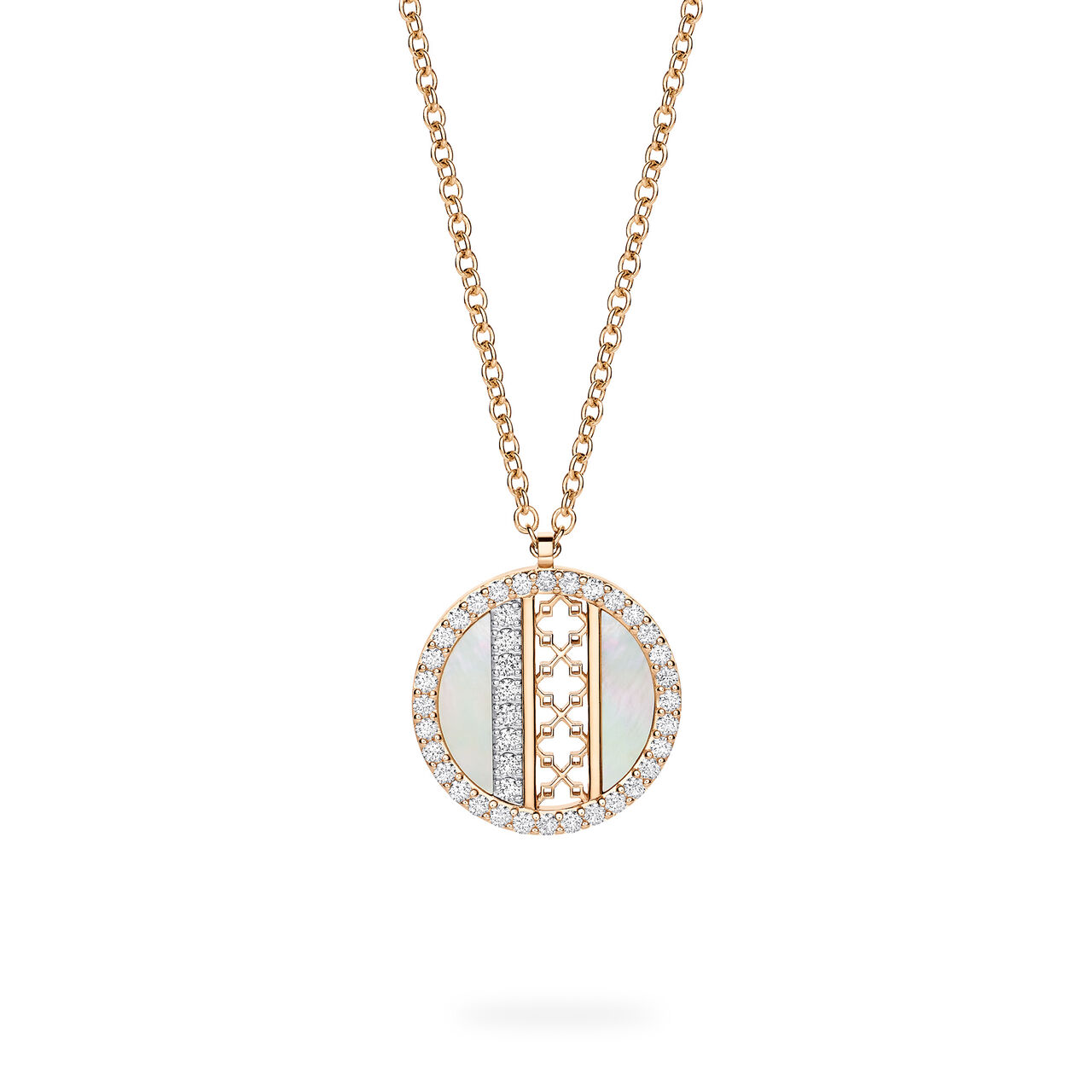 Mother-of-Pearl and Diamond Medallion Pendant image number 0